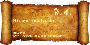 Wimmer Adelaida névjegykártya